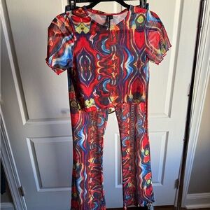 Kendall & Kylie Multicolor Boot Cut Jumpsuit